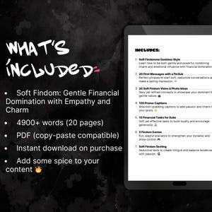 Soft Findom Pack | Findom Ideas, Captions, Femdom PPV, First Messages, Financial Tasks & Games | Sexting Script for OnlyFans, adult creator