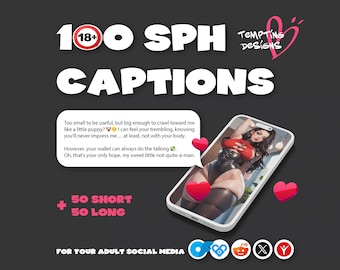 100 SPH Captions | Short + Long Unique, Findom & Femdom Communication Templates, Message Direct for Dommes, Onlyfans Ebook