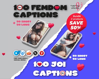 Femdom + JOI Captions Bundle | Short, Long Posts for Findom, Femdom OnlyFans creator, Financial Domination Phrases Ebook, Adult Captions