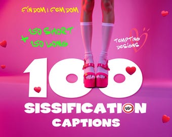 100 Sissification Captions (long +short) | Domination Phrases for Sissy Training and Feminization, Findom & Femdom Dommes, OnlyFans creator