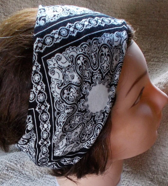 Items similar to STRETCH KNIT SOFT JERSEy Black Bandana Print Womens