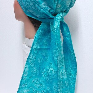 TURQUOISE BLUE PAISLEY Xlong Cotton Durag