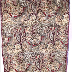 Scarf BROWN Soft Rayon Silky Challis PAISLEY Long Wide WOMENS