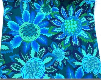 BLUE FLORAL 24'' LARGE Cotton Bandana Scarf