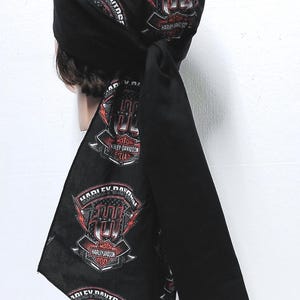 DORAG: BLACK CHOPPER Womens or Mens Soft Cotton Dorag Xlong Doorag