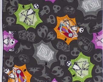 HALLOWEEN SKULLS & BATS Full 24'' Size Cotton Bandana