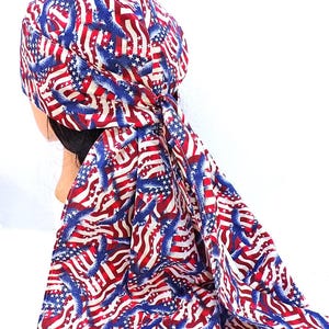 Doorag EAGLE FLAG XLONG Dorag Cotton Dew Rag