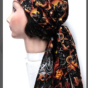 REAPER SKELETON FLAMES Xlong Dorag Biker Durag