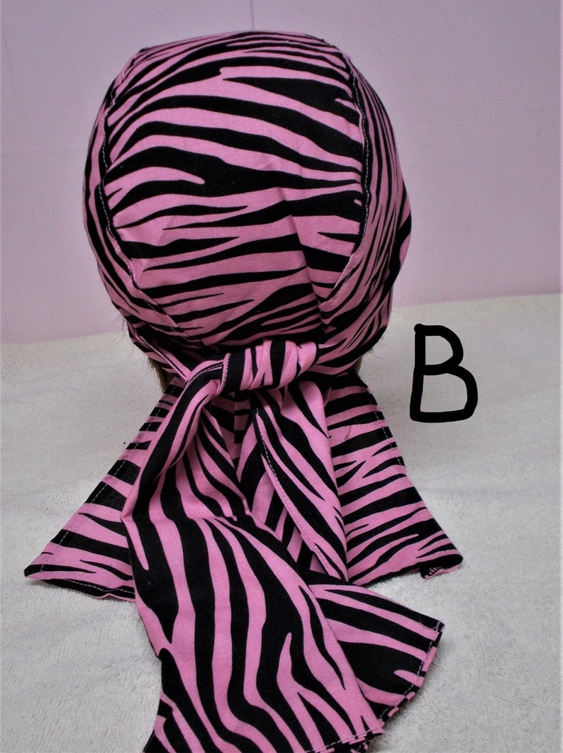 Biker Motorcycle Mens WOMENS PINK ZEBRA Dorag Cotton Durag Sweatbamd Doorag