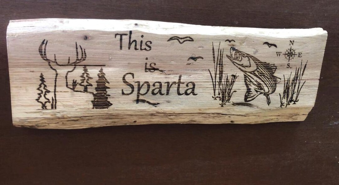 Custom Made Rustic Oak Wood Sign With Wildlife Scenes and Custom ...