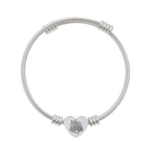 Engraved Heart Cable Bracelet | Custom Engraving Cuff Bracelet