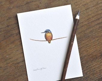 Pintura original de un martín pescador