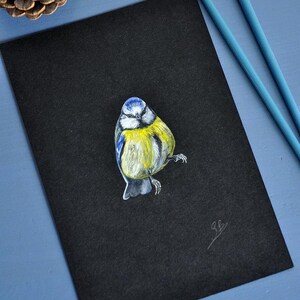 Originale Blaumeise-Vogelmalerei