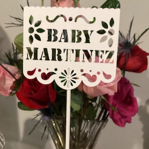 Papel Picado Centerpiece: Cielito Lindo Baby Shower Cake Topper