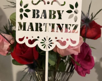 Papel Picado Centerpiece: Cielito Lindo Baby Shower Cake Topper