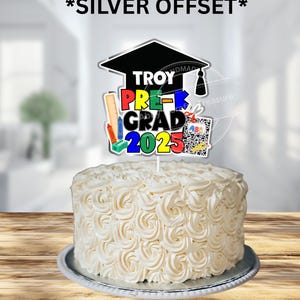 Adorno personalizado para tarta de graduación de preescolar: Clase de 2025