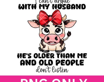 Funny Husband Cow PNG: Sublimation Design (Digital Download)
