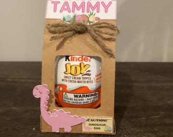Personalized Dinosaur Kinder Egg Holder: Dino Party Favor