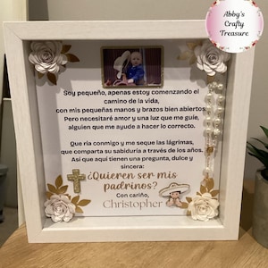 Personalized Baptism Proposal Shadow Box: Godparent Keepsake Gift
