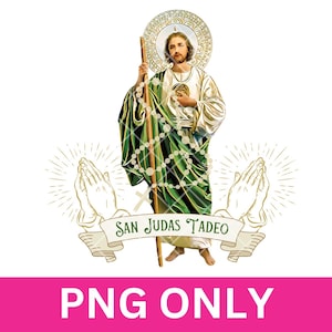 San Judas Tadeo PNG: Christian Sublimation Design (Digital Download)