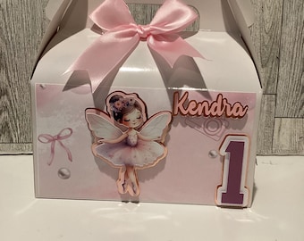 Fairy Ballerina Favor Box: Personalized Gable Candy Box, 12pc