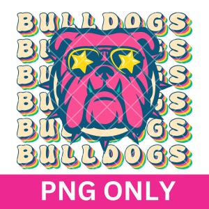 Colorful Bulldogs Mascot PNG: School Spirit Clipart (Digital Download)