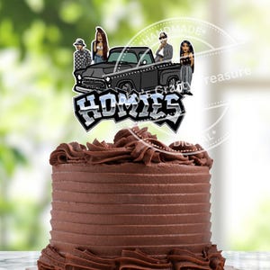Homies Cake Topper: Lowrider Car, Cholo Party Decoration