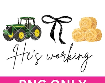Farmer&#39;s Wife Tractor & Hay PNG - Country Ranch Design (Digital Download)