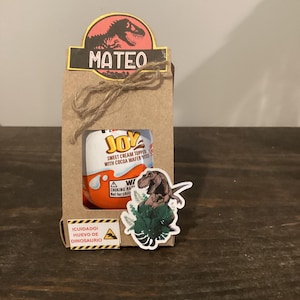 Porta uova Kinder dinosauro, scatola Kinder giurassica, bomboniera DinoParty personalizzata, festa dei dinosauri, porta uova di Pasqua, porta caramelle Dino, T rex