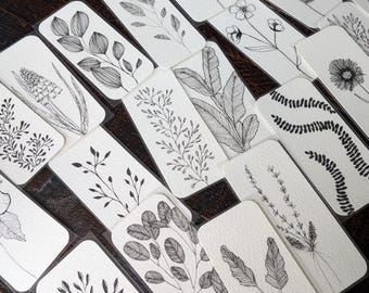 Hand Drawn Wildflower Bookmark, Botanical Art Page Marker, Nature Lover Gift, Book Reader Gift, Wholesale Wedding Favors