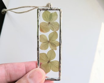 Soldered Flower Ornament, Christmas Tree Ornament, Framed Flower Ornament, Flower Art, Dried Flower Art, Soldered Glass Wall Art