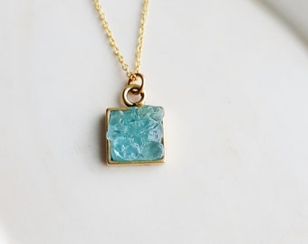 Apatite Necklace, Stone Necklace, Rock Chip Necklace, Geology Necklace, Stone Necklace