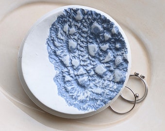 Blue Ring Dish, Clay Trinket Dish, Clay Jewelry Dish, Ring Dish, Catchall Dish, Jewelry Holder