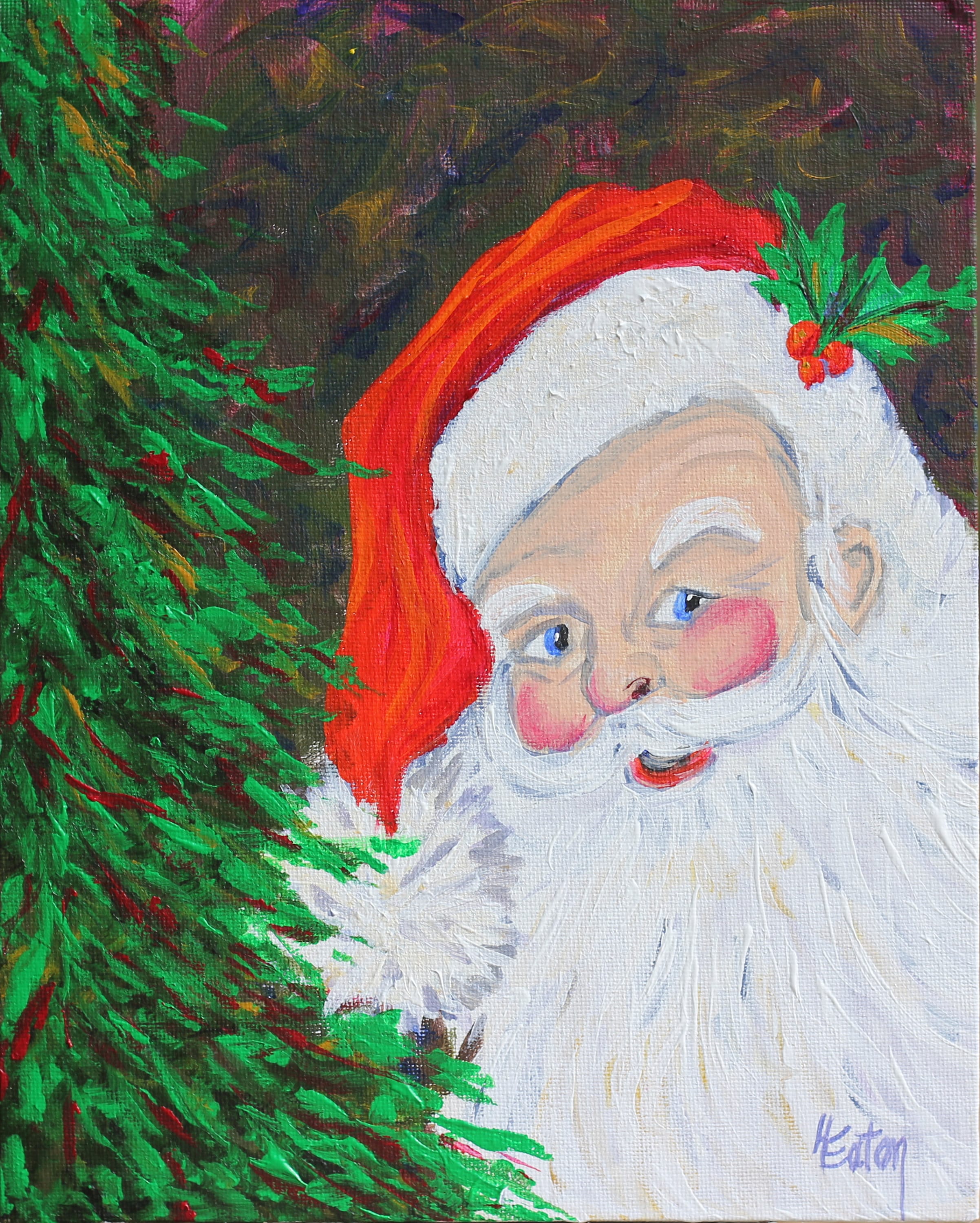 Santa Claus Original Acrylic Painting Christmas Art Santa at Etsy