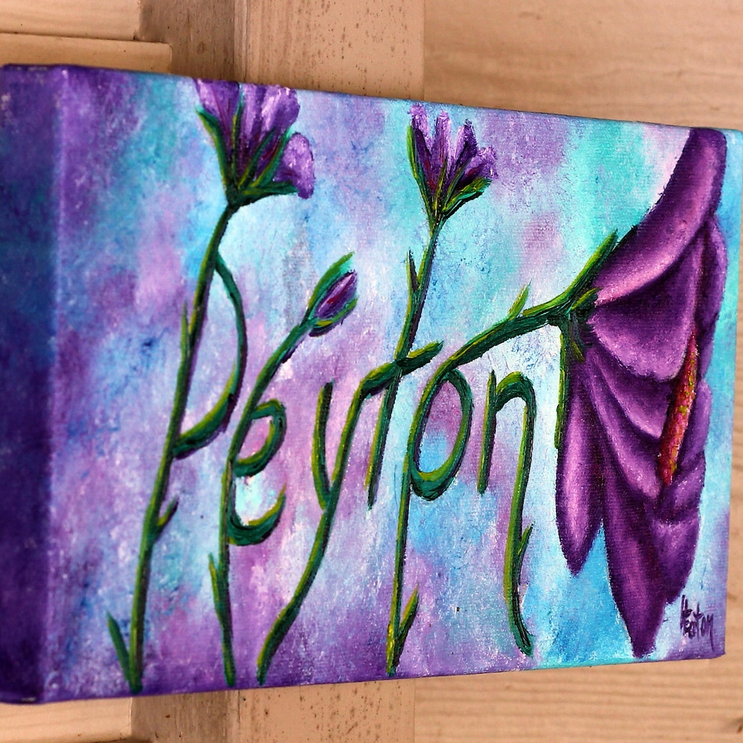 Custom Name Painting Name Plate Original Oil Painting 6x12 Etsy
