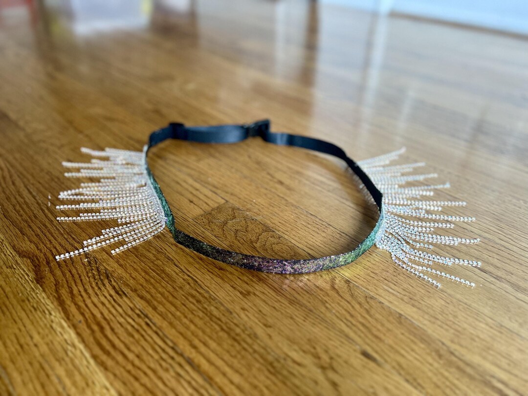 Waterfall Fringe Flapper Clear Rhinestones Dance Belt Adjustable Length 39\