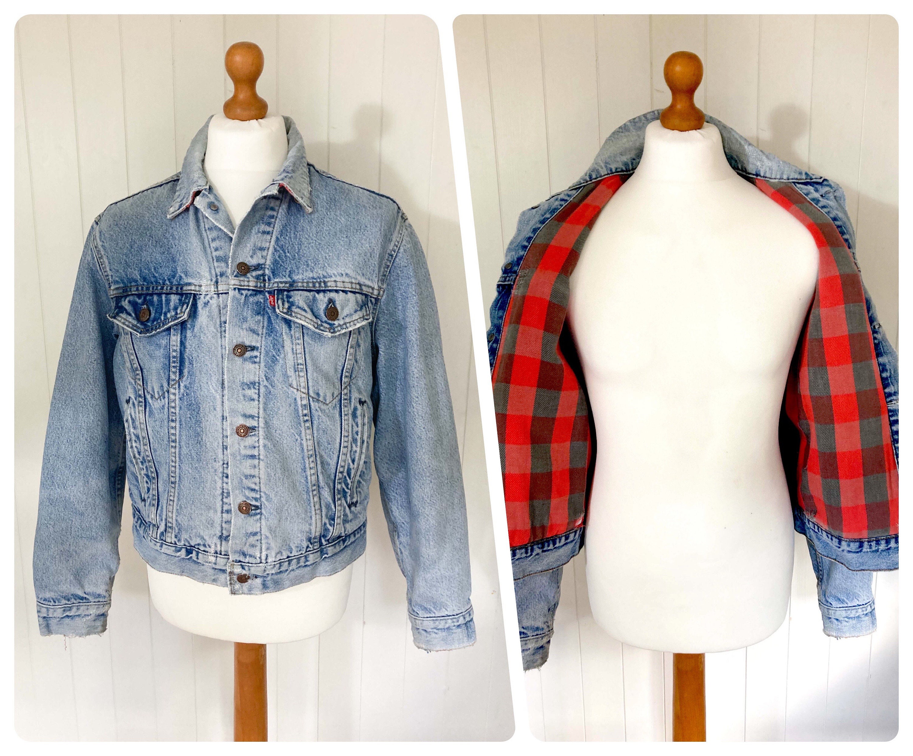 Levis checkered denim jacket on sale