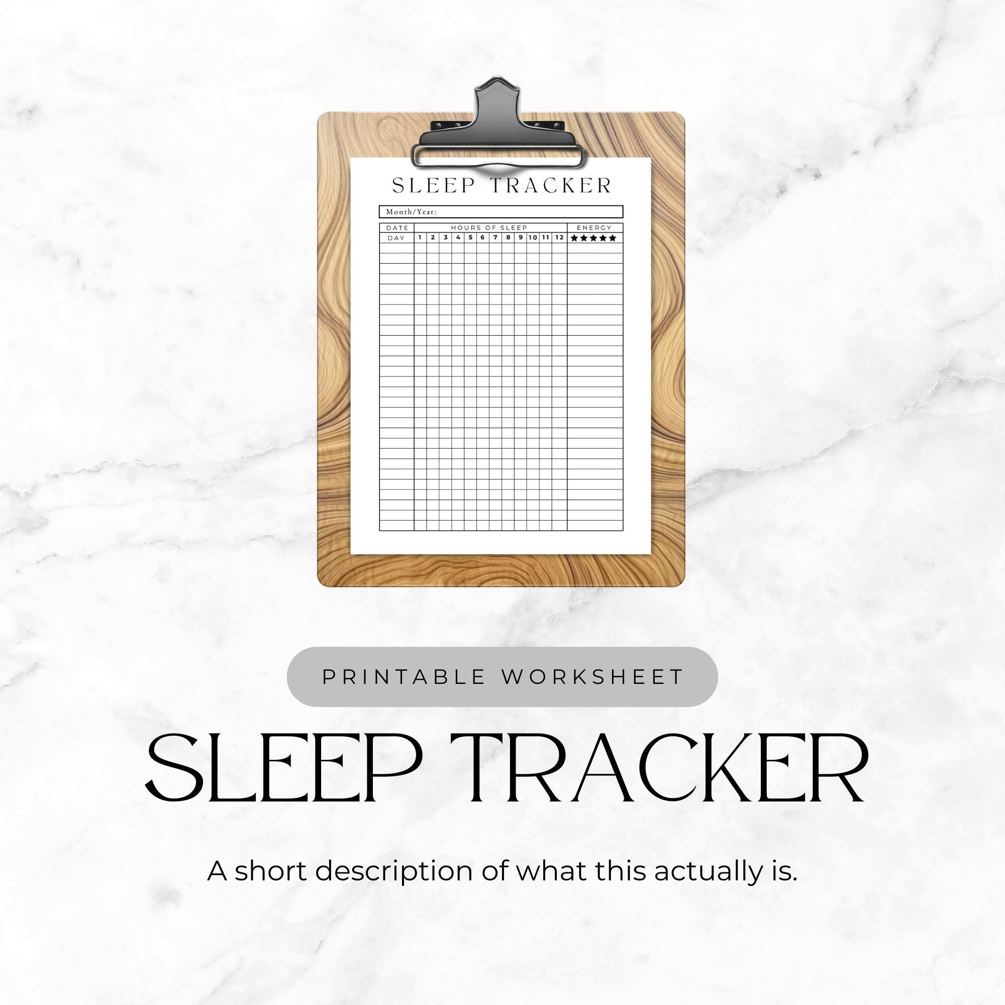 Sleep Tracker | Printable Daily Sleep Log | Track Hours Slept & Energy ...