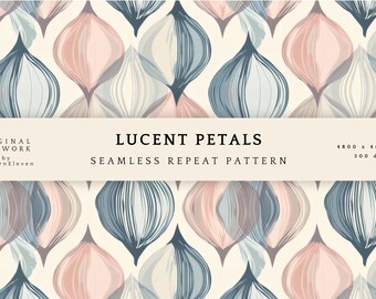 Abstract Floral Seamless Pattern, Modern Wallpaper Fabric (Digital Download)