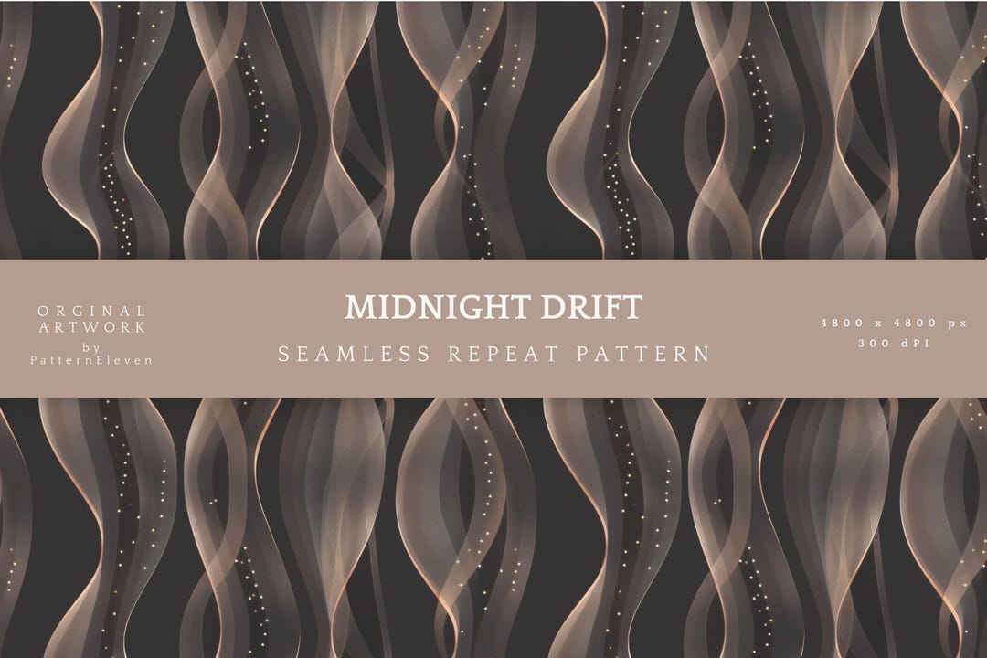 Drifting Pattern Midnight Drift Seamless Pattern, Dark Abstract Waves (digital JPG) - Etsy
