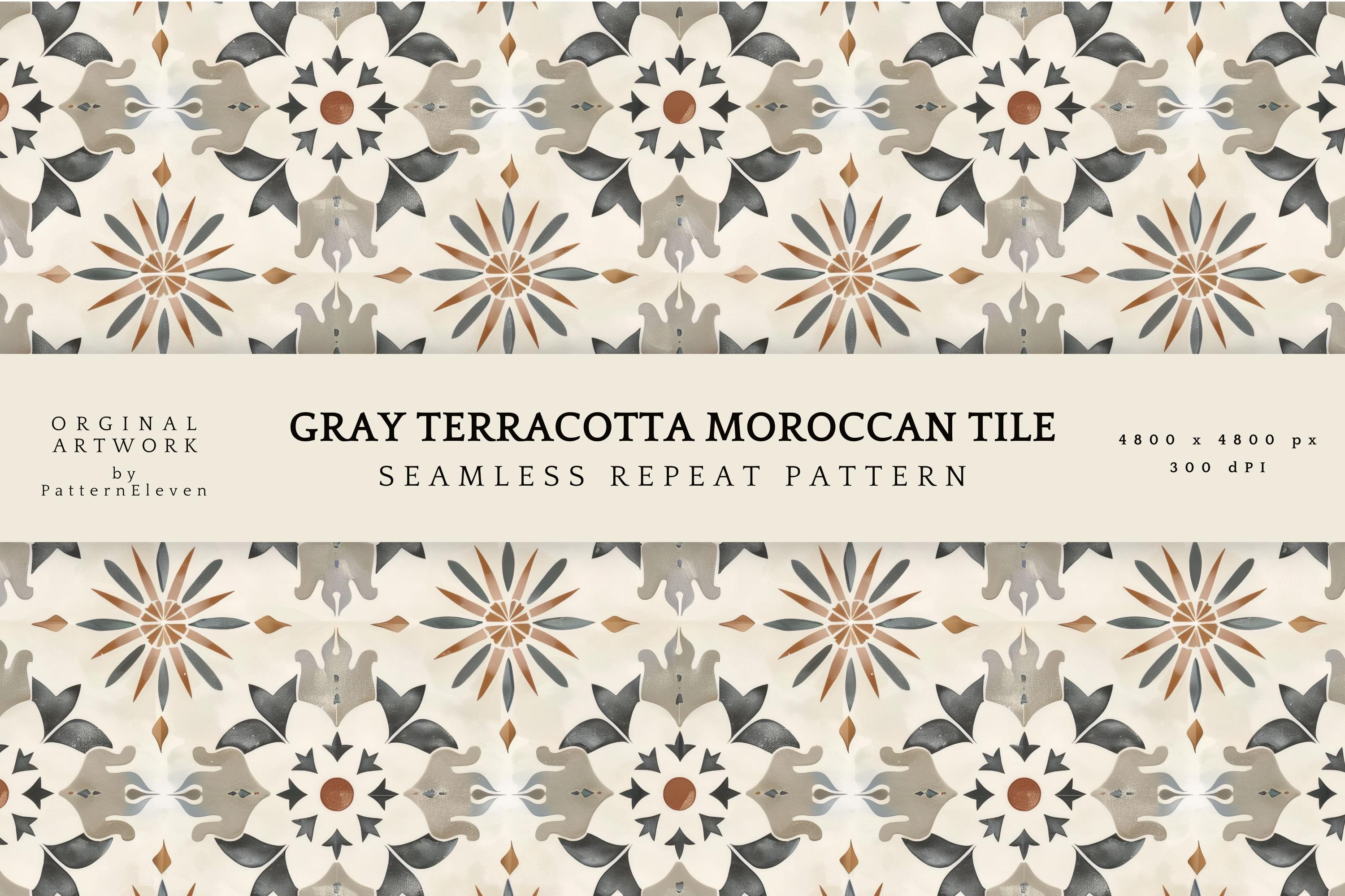 Gray Terracotta Moroccan Tile Pattern – Seamless Geometric Wallpaper ...