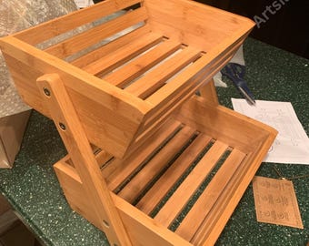 Multi Tier Wooden Fruit & Vegetabel Basket | Tiered Fruit Basket | Modern Fruit Basket | Vegetable Storage Basket | Kitchen Storage