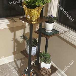 Multi-Tier Wooden Plant Stand Indoor | Modern Corner Plant Holder | Plant Riser & Flower Pot Stand for Home Decor | Housewarming Gift