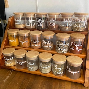 Wooden Rustic Spice Rack for Countertop | Spice Storage | Spice Holder | Spice Shelf | Spice Display | Spice Organizer | Kitchen Storage