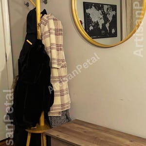8-Hook Freestanding Bamboo Coat Rack with an Umbrella Organizer | Coat Rack With Shelf | Antique Coat Rack | Coat Hanger | Hat Rack