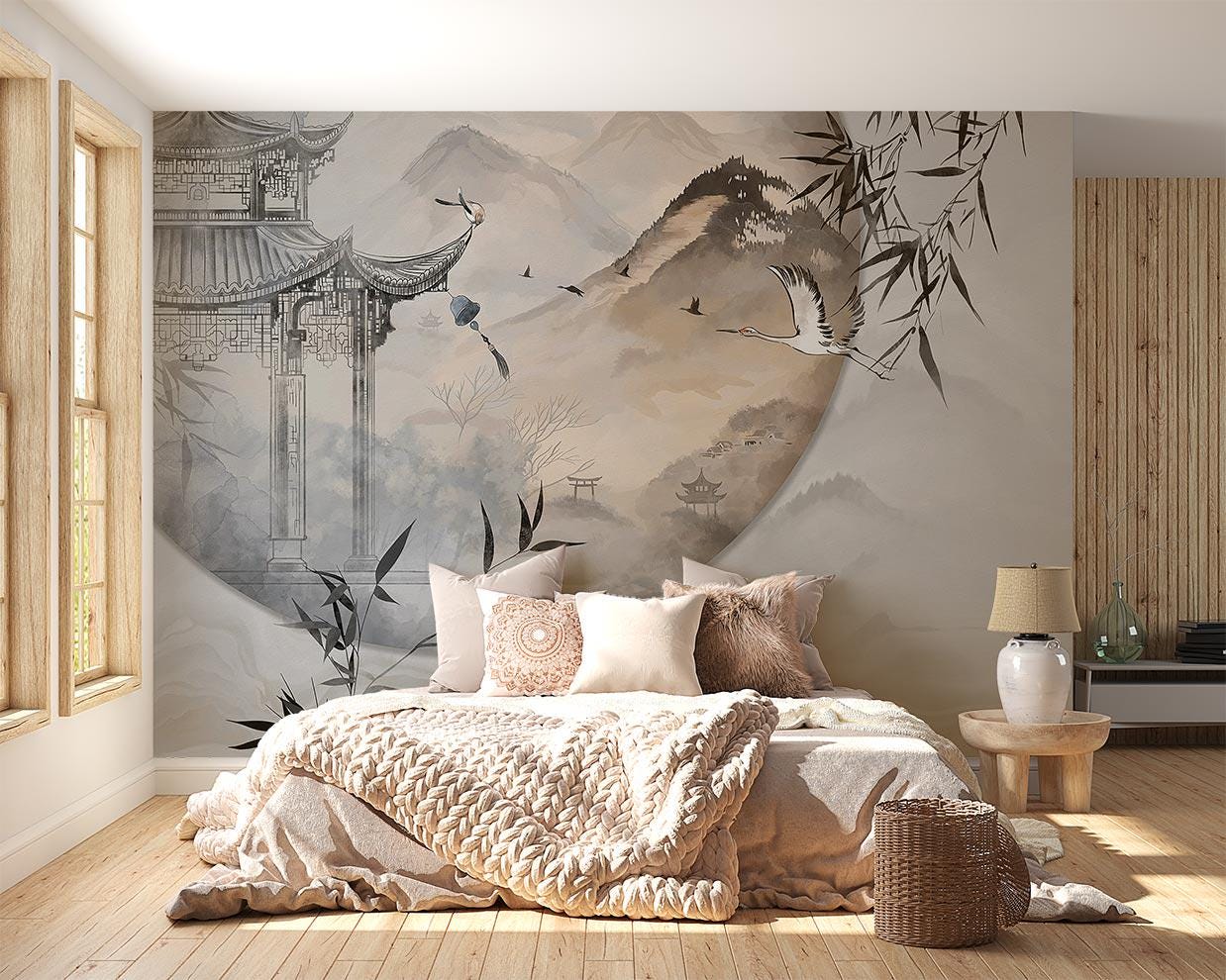 Black Japanese Calligraphy Wallpaper Mural - Hovia
