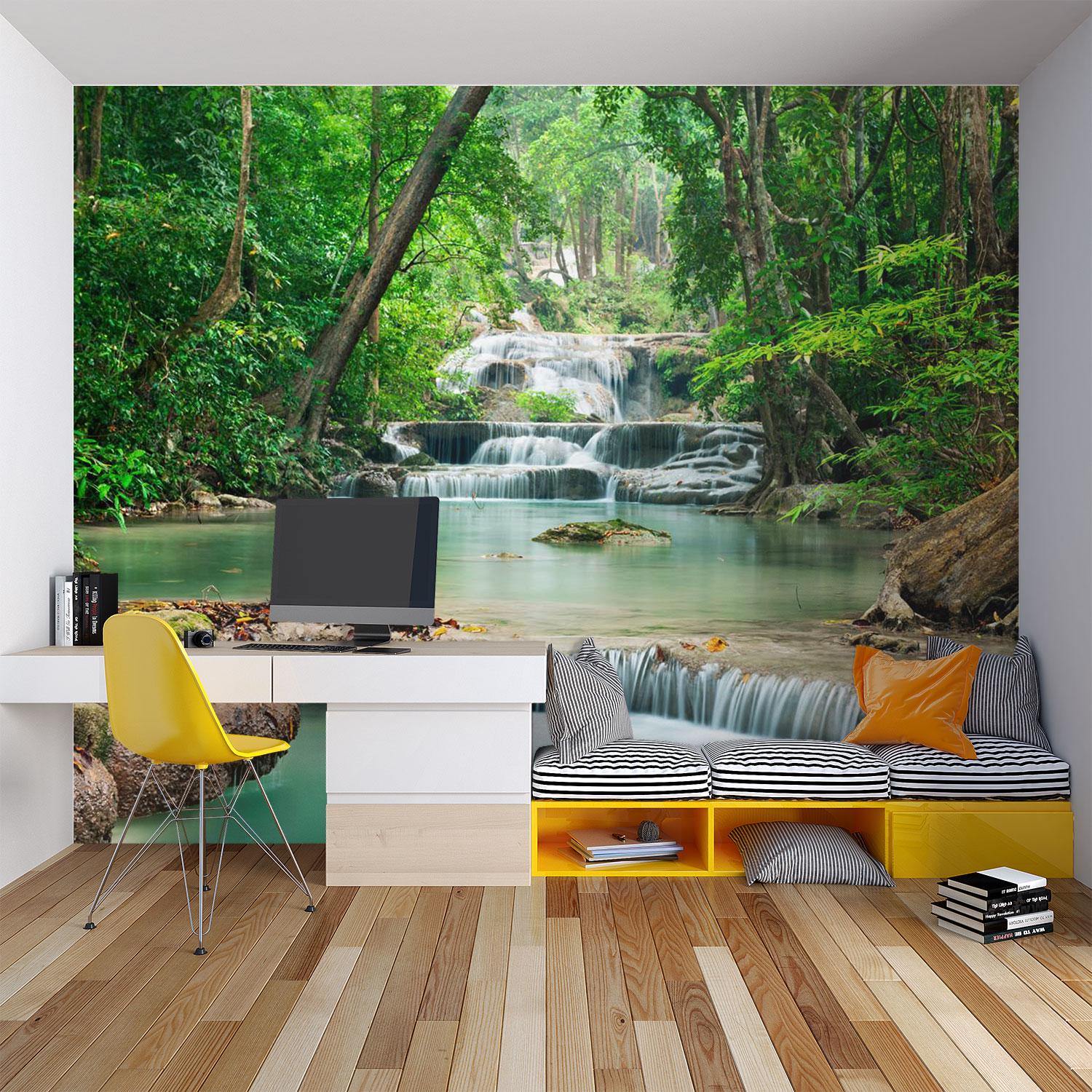 Forest Waterfall Wall Mural: Peel and Stick Photowallpaper - Etsy