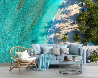 Beach View Wall Mural: Peel and Stick Wallpaper