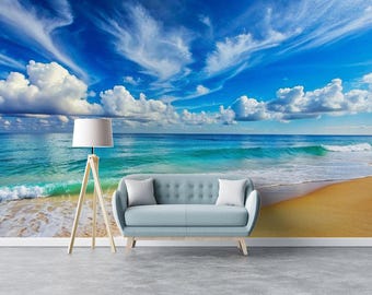 Beach View Wall Mural – Removable Coastal Wallpaper