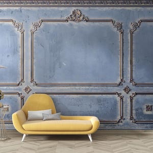 Blue Panel Wallpaper Mural | Peel and stick wallmural